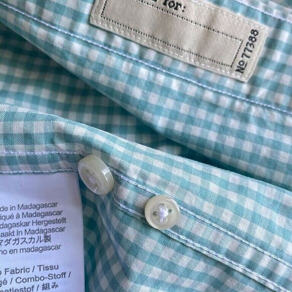 J.Crew Mens Button Up Shirt Size 2XL Green Check Long Sleeve Slim Fit Organic - Picture 8 of 14